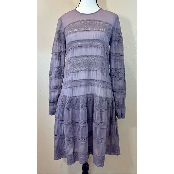 By Timo Gypsy Boho Prairiecore Ethereal Fairycore Lavender Babydoll Dress Small - Picture 1 of 8